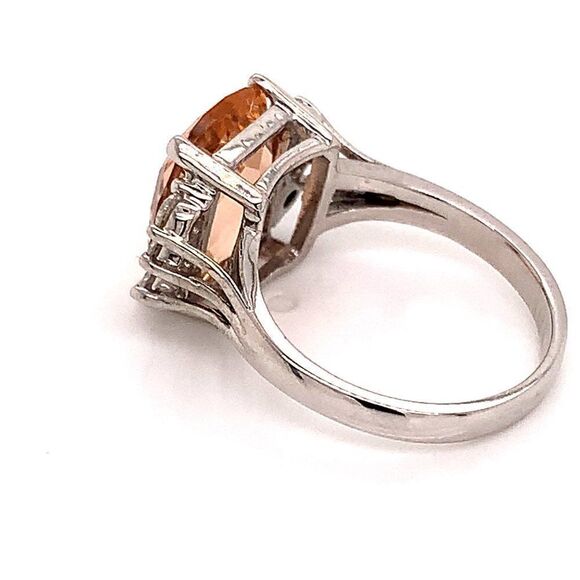 Diamond Morganite Ring Size 7.25 14k Gold 5.60 TCW Certified $5,950 120600 - Picture 11 of 14